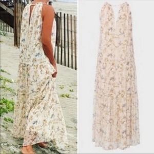 Anthropologie‎ x Drew Neutral Tone Naomi Vintage Floral Maxi Dress Sz Large NWT